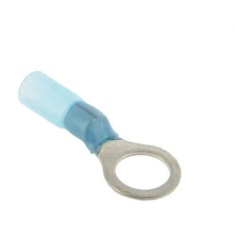 Terminali ad anello termorestringenti blu da 6 mm - 10 terminali