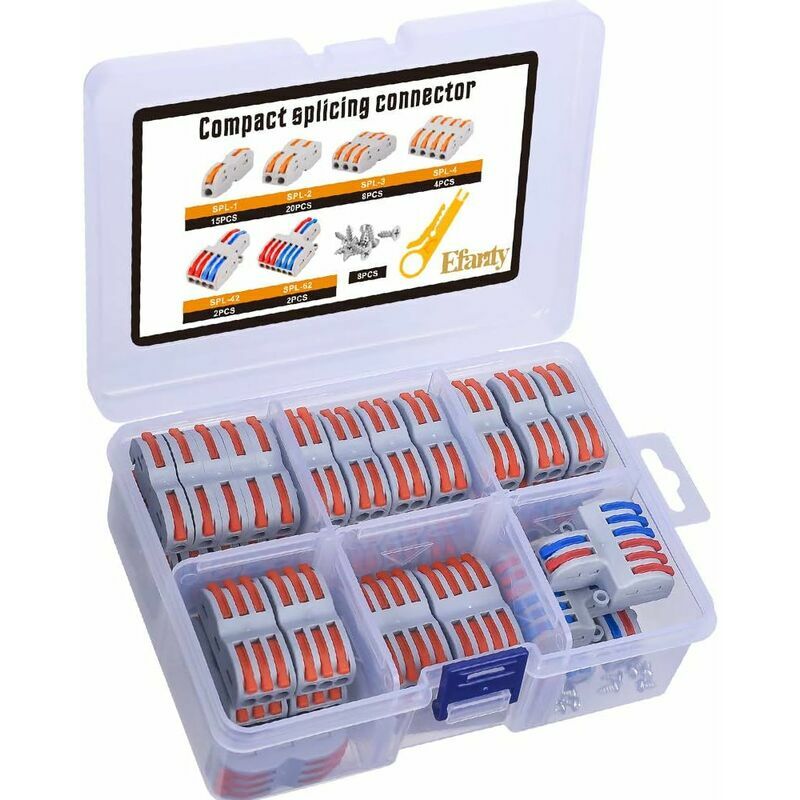 Kit Connettori Elettrici A Molla 160 Pezzi - Morsetti Twist, Giunzioni Rapide Per Cavi, Isolanti E Colorati, Portatili