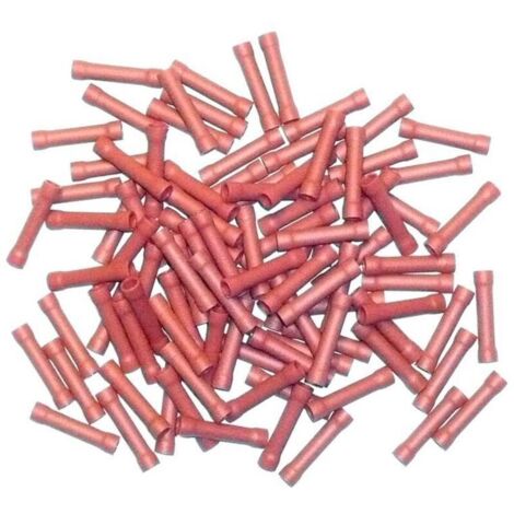 Terminali elettrici a crimpare isolati – Prolunghe rosse per cavi da 0,5 a 1,5 mm² – Confezione da 100 guaine per connessioni elettriche