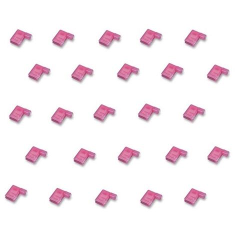 Terminali elettrici isolati a crimpare con bandiera rossa – 6,3 mm – Capacità fino a 1,5 mm² – Confezione da 25