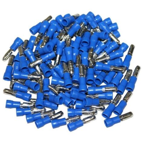 Terminali elettrici maschio rotondi blu, confezione da 4 - 100 terminali