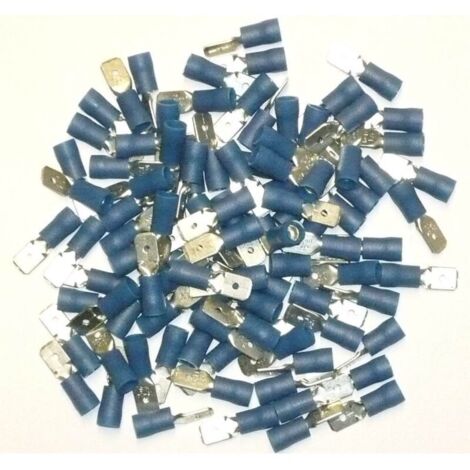 Terminali elettrici piatti maschio blu da 6,3 mm – Confezione da 100 terminali – Connessioni affidabili per progetti elettrici