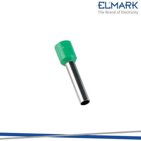 TERMINALI ISOLATI E 6018/VERDE 6MM CONF. 100PZ