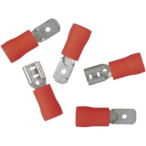 TERMINALI ISOLATI MASCHIO+FEMMINA ROSSI 10 PZ.