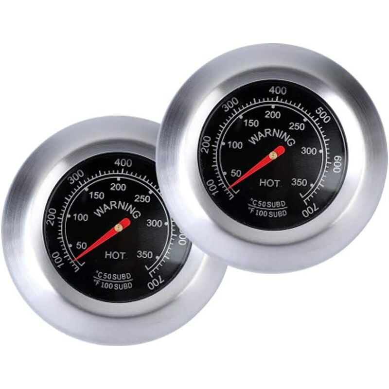

Abcrital - Termómetro de acero inoxidable para horno, medidor de temperatura para ahumadores de barbacoa, termómetro para parrilla, termómetro para