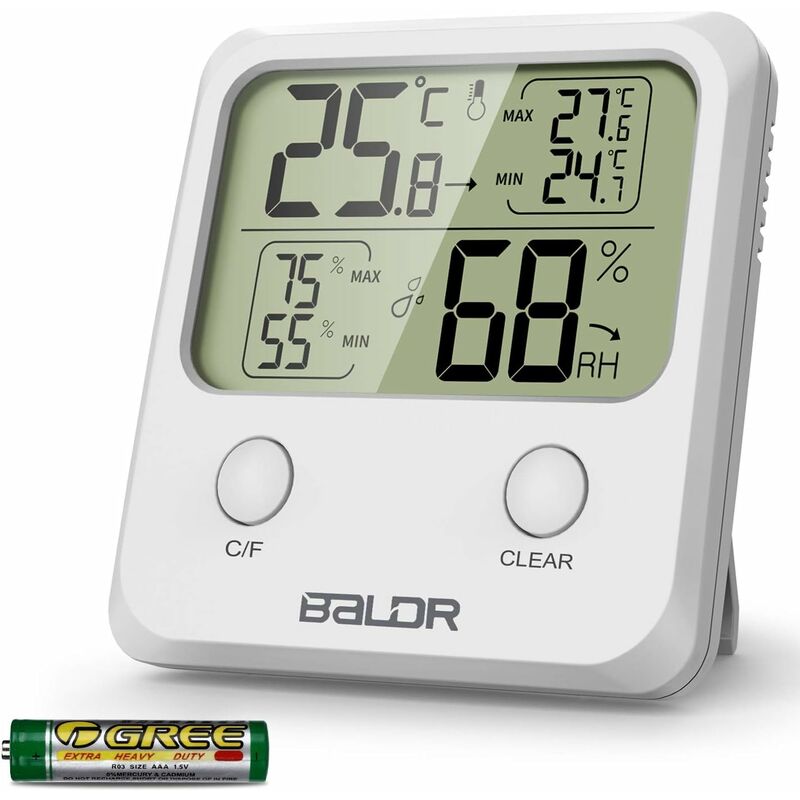 

Termómetro higrómetro digital, higrómetro digital de temperatura interior con monitor de pantalla Temperatura y humedad más grandes para el hogar y