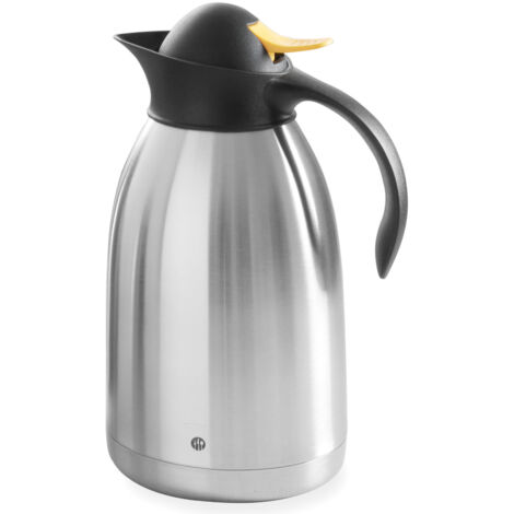Termo, jarra térmica de catering para té, de doble pared, de acero, 2 l - Hendi 446720