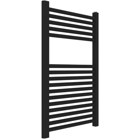Termoarredo bagno scaldasalviette acciaio radiatore calorifero termosifone nero opaco  misure h770xl600xi550 16 tubi - confezione 1