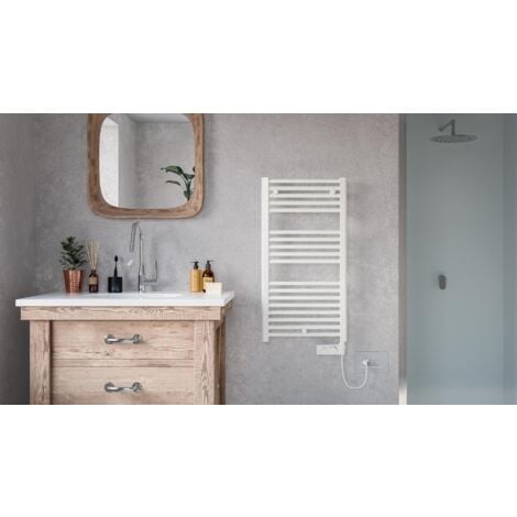 ECD Germany Scaldasalviette Bagno 400x1200mm Antracite - Con Attacco Laterale, Kit Montaggio Incluso