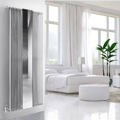 Termoarredo in acciaio con specchio Florian Plus  Bianco