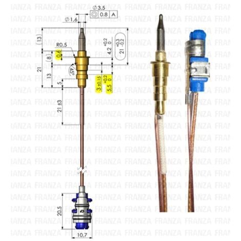TERMOCOPPIA GAS FUOCHI PIANI COTTURA ELECTROLUX REX Sonda 52cm