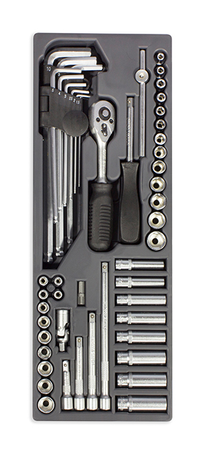 Image of Sogi - termoformato rigido completo di 50 chiavi esagonali e a bussola utensili