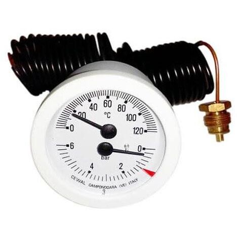 Termohidrometro d:52mm 0-6 0/120 14x1 Ferroli blan