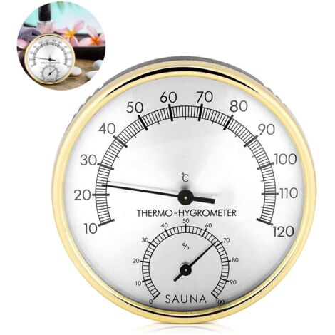 Termohigrómetro, higrómetro de temperatura y humedad para cocina, termómetro digital LCD para ambientes, termómetro para baño, higrómetro para sauna, termómetro con esfera metálica