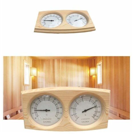 Termohigrómetro para sauna Higrómetro Termómetro de madera Accesorios para sauna Termómetro de humedad de mesa exclusivo para sauna