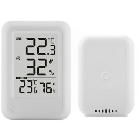 Termoigrometro per interni ed esterni modello FT0403, sensore di temperatura e umidità ad alta precisione con display digitale wireless.