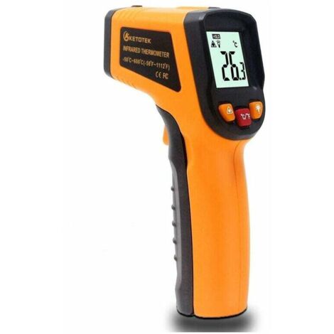 Termometro a infrarossi laser, termometro digitale -50-600°C, pistola laser per uso alimentare, registratore professionale (giallo)