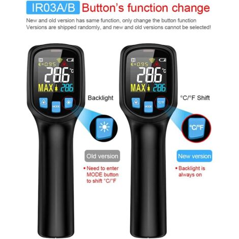 - Termometro a infrarossi LCD digitale portatile senza contatto da 50 a 600 ℃, tester di temperatura a infrarossi industriale, pirometro a infrarossi con emissività regolabile