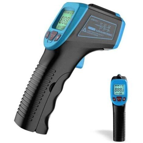 Termometro a infrarossi, pistola laser digitale senza contatto per la misurazione della temperatura da -58°F a 1112°F (da -50°C a 600°C) con schermo LCD, blu, blu--