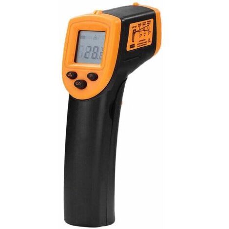Termometro a infrarossi portatile non a contatto, termometro digitale LCD, termometro industriale a infrarossi, da -50 a 600°C / da -58 a 1122°F (non per uso umano), color orange.