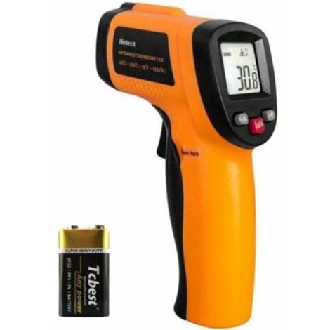 Termometro a infrarossi, termometro laser senza contatto, termometro a infrarossi da -50°C a 400°C, schermo LCD retroilluminato (non per umani)