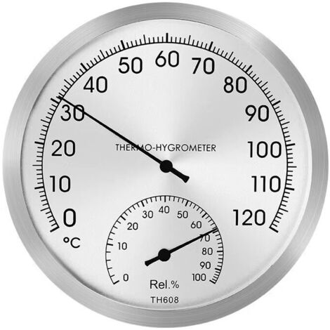 Termometro ambientale analogico all'interno di acciaio inossidabile - termometro ambientale elegante e preciso per misurare con precisione la temperatura ambiente - Ø 12,5 cm
