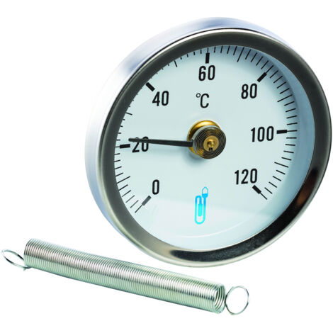 Termómetro bimetálico de collar - dial de Ø80mm 0 a 120°C