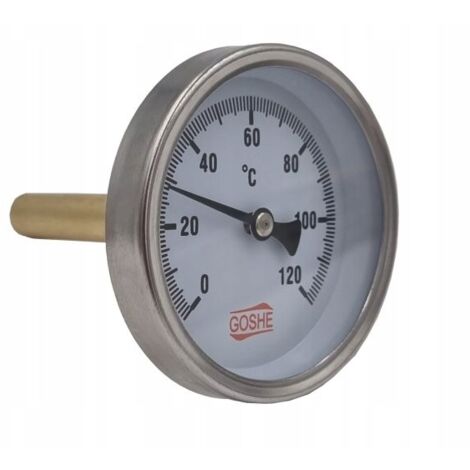TERMOMETRO BIMETALLICO ASSIALE 63MM 0-120°C 1/2"" L-70