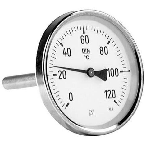 Termometro bimetallico BiTh 100, diametro 100 mm, 0-120°C, manicotto L 40 mm, asse 1/2 pollice, classe 2.0