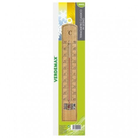 termometro classico legno faggio mm 200x36