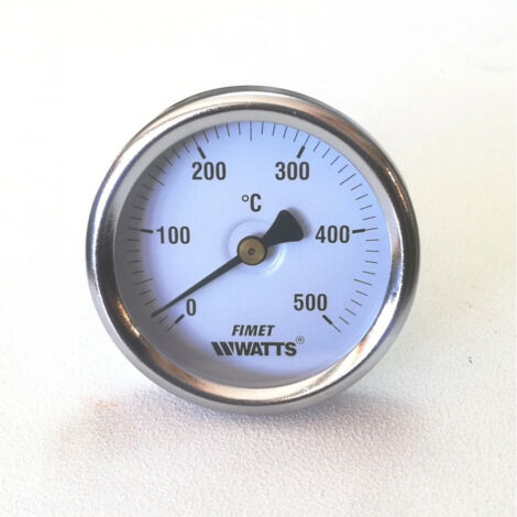 Termometro con stelo da 100mm per canna fumaria 0 - 500°c