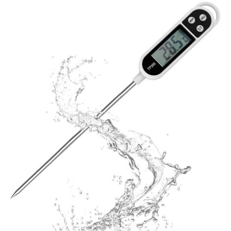 Termometro da cucina con display LCD, termometro digitale con sonda lunga, alta precisione, lettura istantanea, per barbecue, olio, carne, cibo, latte, vino, acqua calda