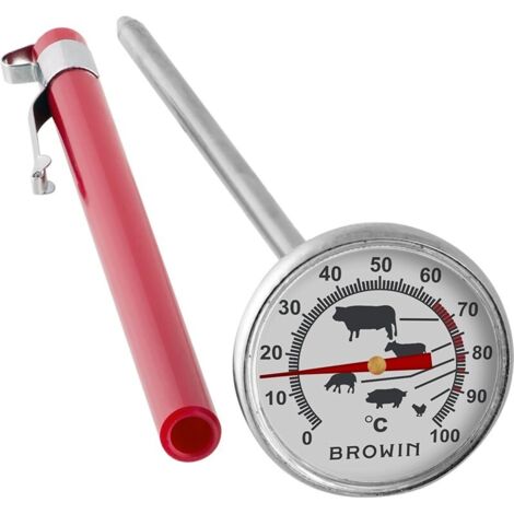 Termometro da cucina con grafica (da 0°C a +100°C) 12,5 cm Brownin