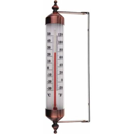 Termometro da esterno con display bronzo – termometro da esterno elegante per il giardino, ideale per serre e garage, facile da appendere.