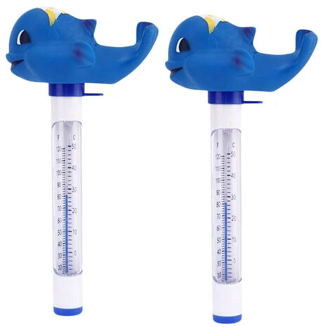 Termómetro de 2 piezas con forma de pez, termómetro para piscina, termómetro flotante, termómetro para baño de bebé, termómetro con forma de animal de dibujos animados para medir la temperatura.