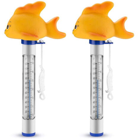 Termómetro de 2 piezas para peces de colores, termómetro para piscina, termómetro flotante, termómetro para baño de bebés, medidor de temperatura para mascotas