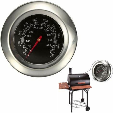 Termómetro para barbacoa, termómetro para horno de acero inoxidable, máx.  500 °c/1000 °f, termómetro para horno con pantalla analógica, horno para  pizza, horno de leña Rojo Verde