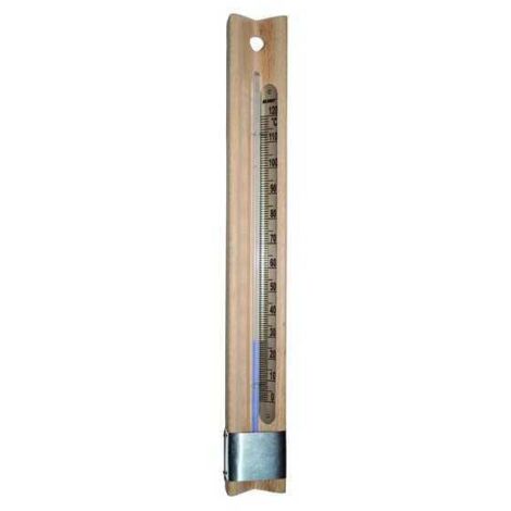Termómetro de base de madera Blinky escala 0-120°C 40x4 cm