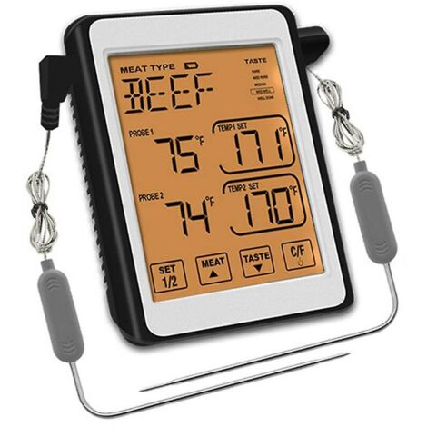 Termómetro de cocina profesional con sonda y pantalla LCD para cocina