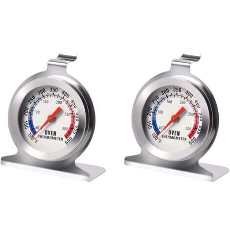 Termómetro de horno de acero inoxidable KZQ, paquete de 2, para hornos de gas, accesorios para hornos de pizza, termómetro de horno