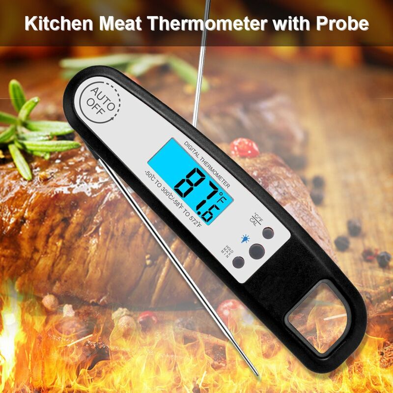 

Termometro de lectura instantanea para alimentos, termometro electronico resistente al agua para barbacoa, termometro de cocina, termometro para