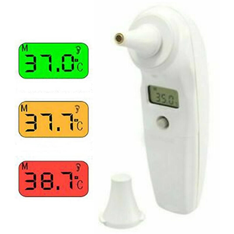 Trade Shop - Termometro Infrarossi Digitale Orecchio Con Display 3 Colori 32.0 A 42.9°c 1 Sec -