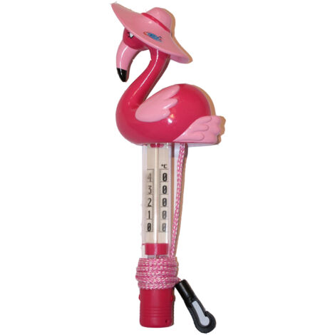 Termómetro de piscina flamenco rosa 28 cm