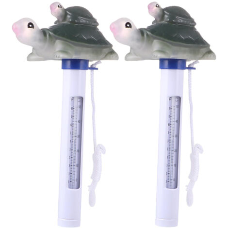 Termómetro de tortuga de 2 piezas, termómetro para piscina, termómetro flotante, termómetro para baño de bebé, medidor de temperatura con forma de animal de dibujos animados