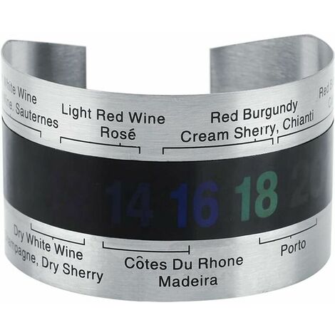 Termómetro de vino en forma de anillo para botella de vino con sensor de temperatura, detector de temperatura del vino con pantalla LCD para cerveza, vino tinto, termómetro de anillo para botella