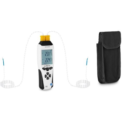 Termómetro Digital con Termoelemento Tipo K Medición Temperatura LCD °C °F - Negro