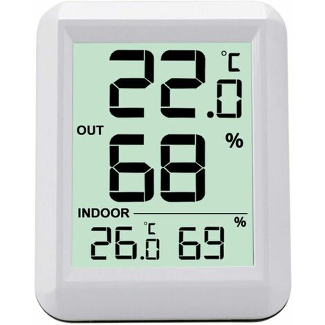 Termómetro digital, higrómetro, higrómetro para interiores y exteriores, termómetro de habitación y medidor de humedad, Monitor de rango de 100M, pantalla LCD grande