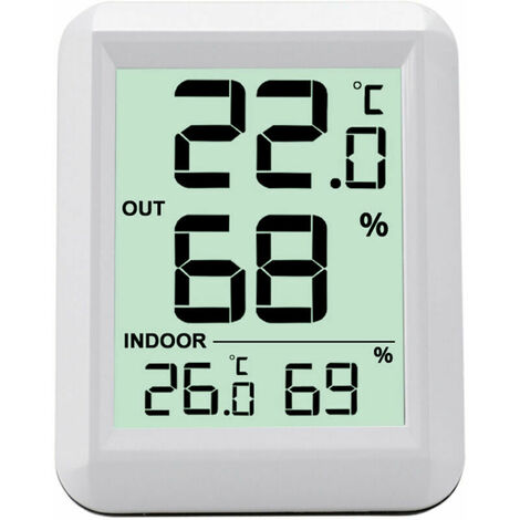 Termómetro digital, higrómetro, higrómetro para interiores y exteriores, termómetro de habitación y medidor de humedad, Monitor de rango de 100M, pantalla LCD grande