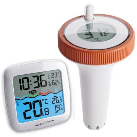 Termómetro digital inalámbrico con pantalla LCD, 3 canales, resistente al agua, para piscinas.