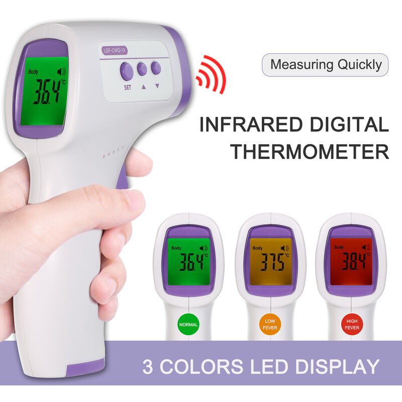 

Termometro digital infrarrojo frontal sin contacto, medicion de temperatura